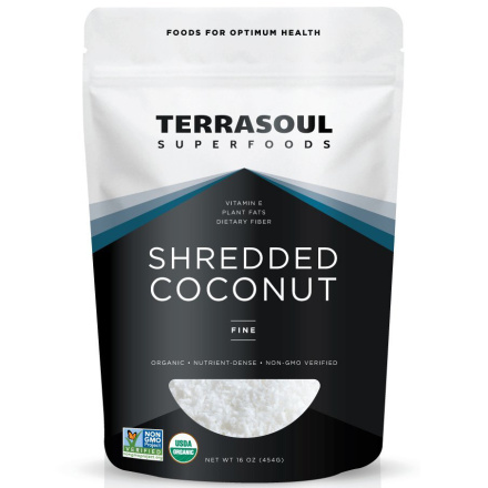 Terrasoul Superfoods Fine Shredded Coconut Unsweetened, 454g
