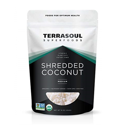 Terrasoul Superfoods Medium Shredded Coconut Unsweetened, 454g
