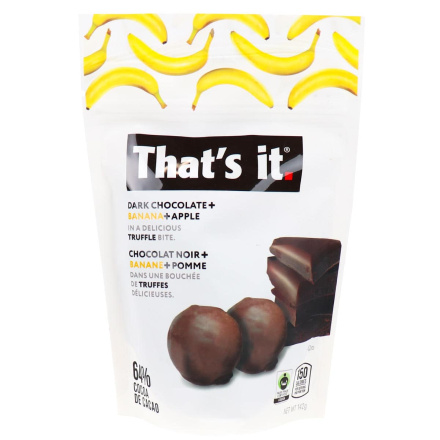 Front of That’s it. Dark Chocolate + Banana + Apple Truffle Bites, 142g