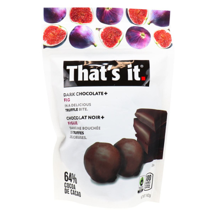 Front of That’s It. Dark Chocolate + Fig Truffle Bites, 142g