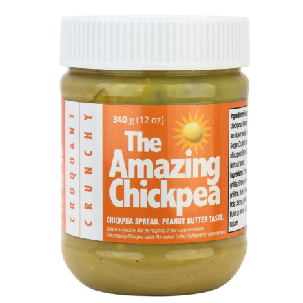 The Amazing Chickpea Chickpea Spread Peanut Butter Flavoured Crunchy, 340g 