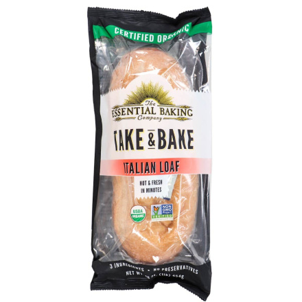 Front of The Essential Baking Company Take & Bake Italian Loaf, 454g