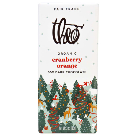 Theo Organic 55% Dark Chocolate Cranberry Orange, 85g