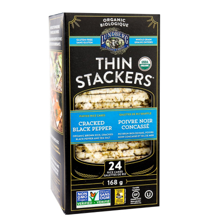 Lundberg Family Farms Thin Stackers Cracked Black Pepper, 167g