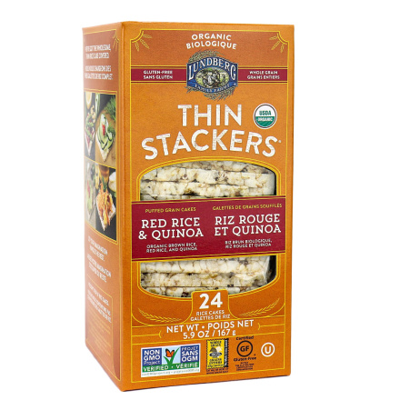 Lundberg Organic Gluten-Free Thin Stackers Red Rice & Quinoa, 167g