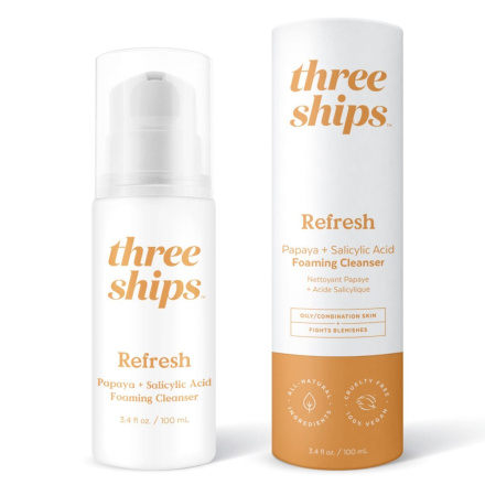 Three Ships Refresh Papaya + Salicylic Acid Foaming Cleanser