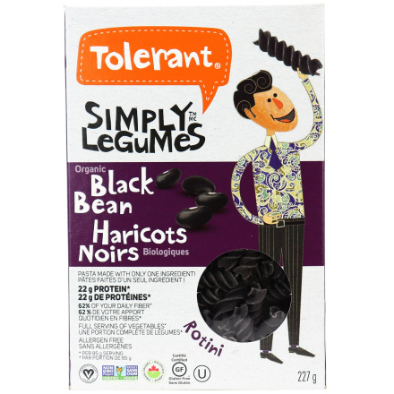 Tolerant Organic Black Bean Pasta Rotini, 227g