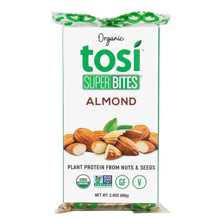 Front of Tosi Organic SuperBites Almond, 68g