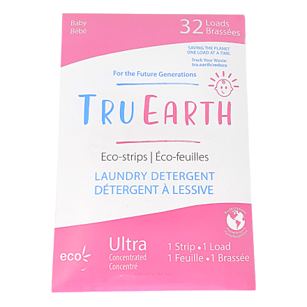 Front of Tru Earth Eco-Strips Laundry Detergent, Baby, 32 Loads