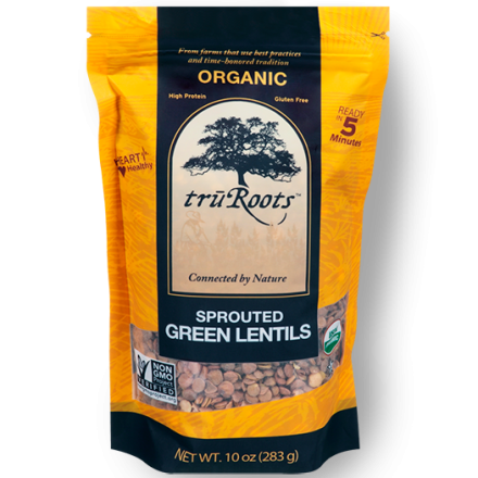 TruRoots Organic Sprouted Green Lentils, 284g