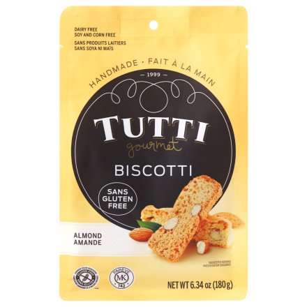 Tutti Gourmet Gluten-Free Handmade Biscotti Almond, 180g