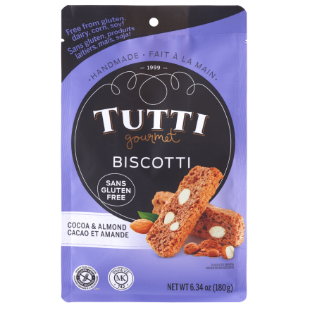 Tutti Gourmet Gluten-Free Handmade Biscotti Cocoa & Almond, 180g