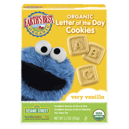 Earth's Best Organic Sesame Street Letter of the Day Very Vanilla Cookies, 150g