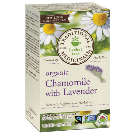 Traditional Medicinals Organic Chamomile With Lavender Tea, 20 tea bags