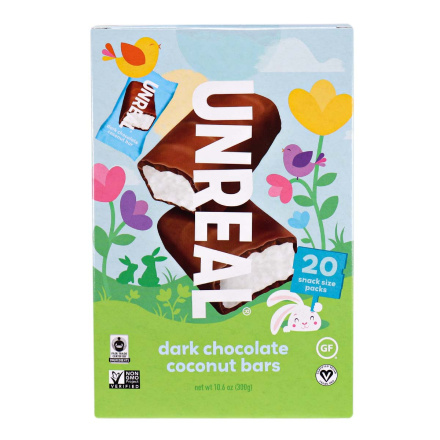Front of Unreal Dark Chocolate Coconut Bars, 300g
