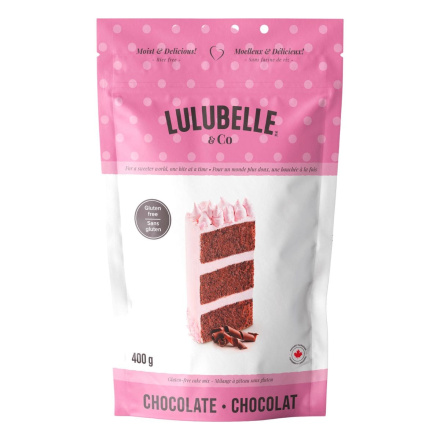 Front of Lulubelle & Co Gluten-Free Chocolate Cake Mix
