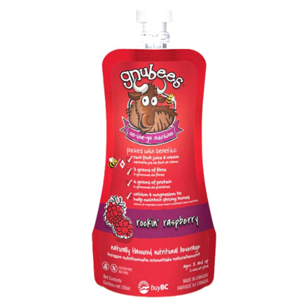 Front of Gnubees Nutritional Beverage Rockin' Raspberry