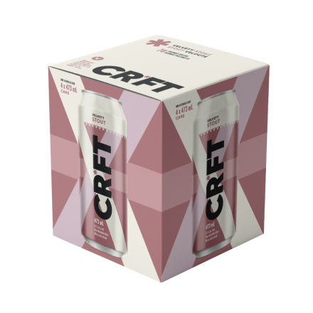 Front of CR*FT Non-Alcoholic Beer Velvety Stout, 4 Cans