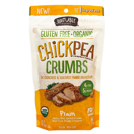 Watusee Foods Gluten Free Organic Chickpea Crumbs Plain, 196g