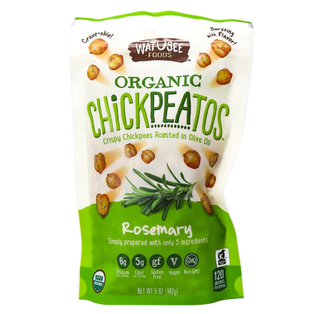 Watusee Foods Organic Crispy Chickpeatos Rosemary, 142g 