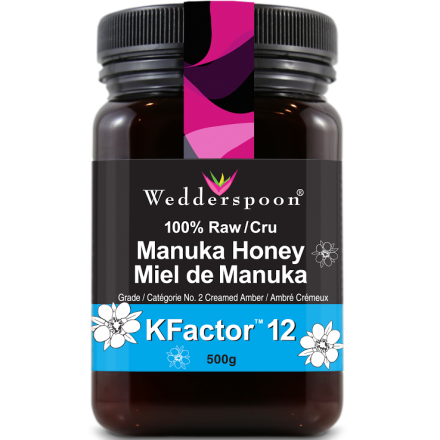 Wedderspoon Cru Raw Multifloral Manuka Honey KFactor 12, 500g