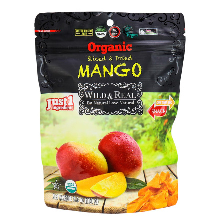 Nature's Wild Organic Sliced & Dried Mango, 100g