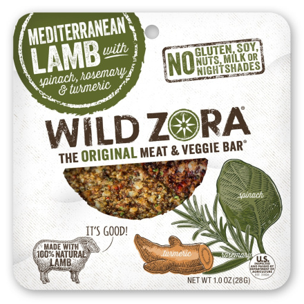 Wild Zora Mediterranean Lamb Meat & Veggie Bar, 1 Bar