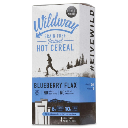 Wildway Grain-Free Instant Hot Cereal Blueberry, 4 Packets