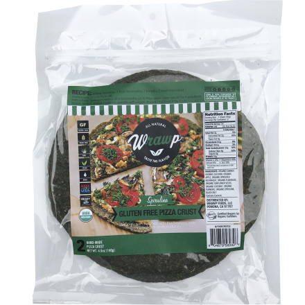 Wrawp Spirulina Gluten-Free Pizza Crust, 2 Count