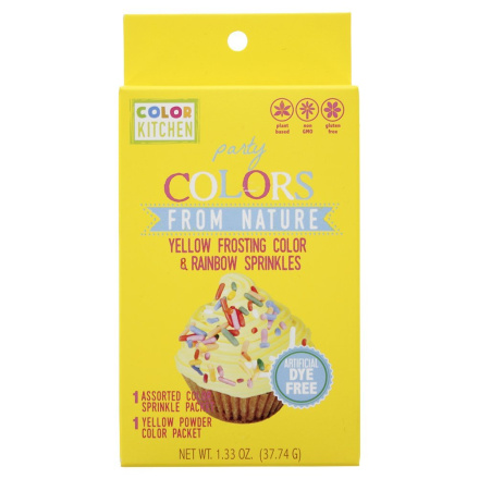 ColorKitchen Yellow Food Color and Rainbow Sprinkle Set, 38g