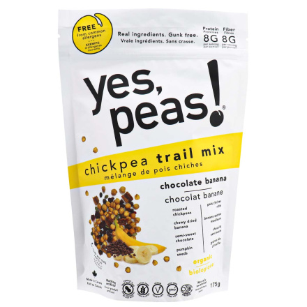 Front of Yes, Peas! Chickpea Trail Mix Chocolate Banana, 175g