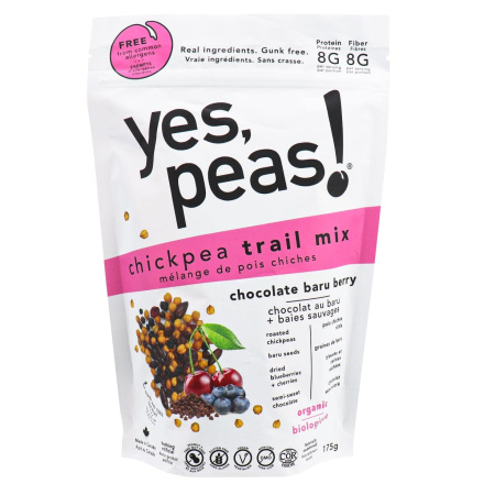 Front of Yes, Peas! Chickpea Trail Mix Chocolate Baru Berry, 175g