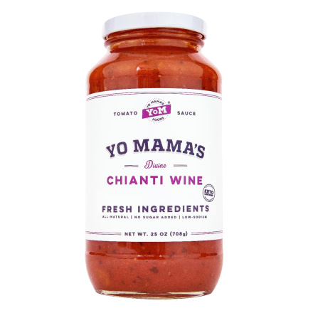 Front of Yo Mama's Chianti Wine Keto Pasta Sauce, 708g