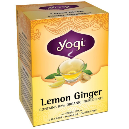 Yogi Tea Lemon Ginger Tea Caffeine Free, 16 Bag