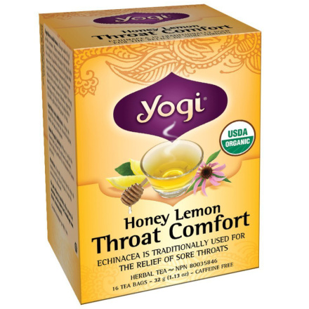 Yogi Throat Comfort® Honey & Lemon Organic Tea, 16 Bags