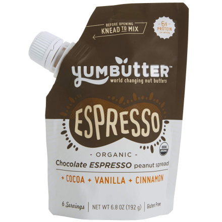 Yumbutter Organic Chocolate Espresso Peanut Butter, 192g