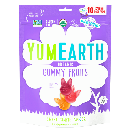 Front of YumEarth Organic Gummy Fruits Easter