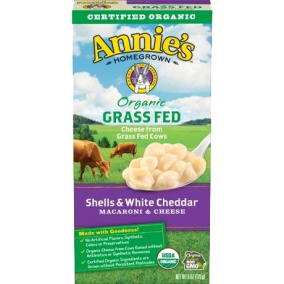 Annie's Homegrown Organic Grass Fed White Cheddar Shells Mac & Cheese, 170g