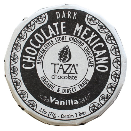 Taza Organic Mexican-Style Stone Ground Dark Chocolate Disc Vanilla, 77g