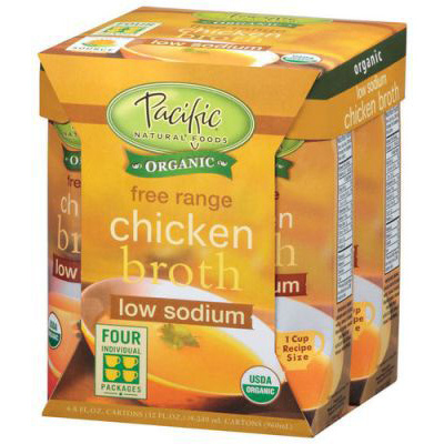 Pacific Foods Organic Free Range Chicken Broth Low Sodium, 4 x 236ml