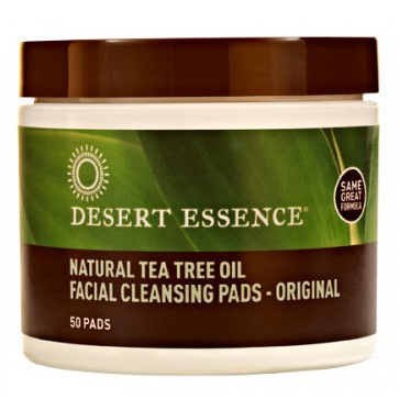 Desert Essence Natural Tea Tree Oil Facial Cleansing Pads, 50pads