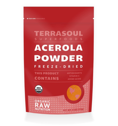 Terrasoul Superfoods Organic Acerola Cherry Powder Freeze-Dried, 113g
