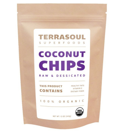 Terrasoul Superfoods Organic Coconut Chips Raw & Desiccated, 340g