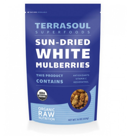 Terrasoul Superfoods Organic Sun-Dried White Mulberries, 454g