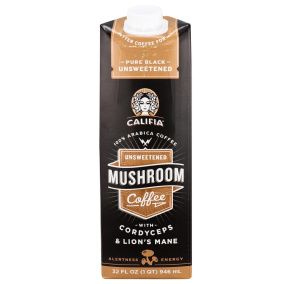 Front of Califia Farms Unsweetened Mushroom Coffee with Cordyceps & Lions Mane, 946mL